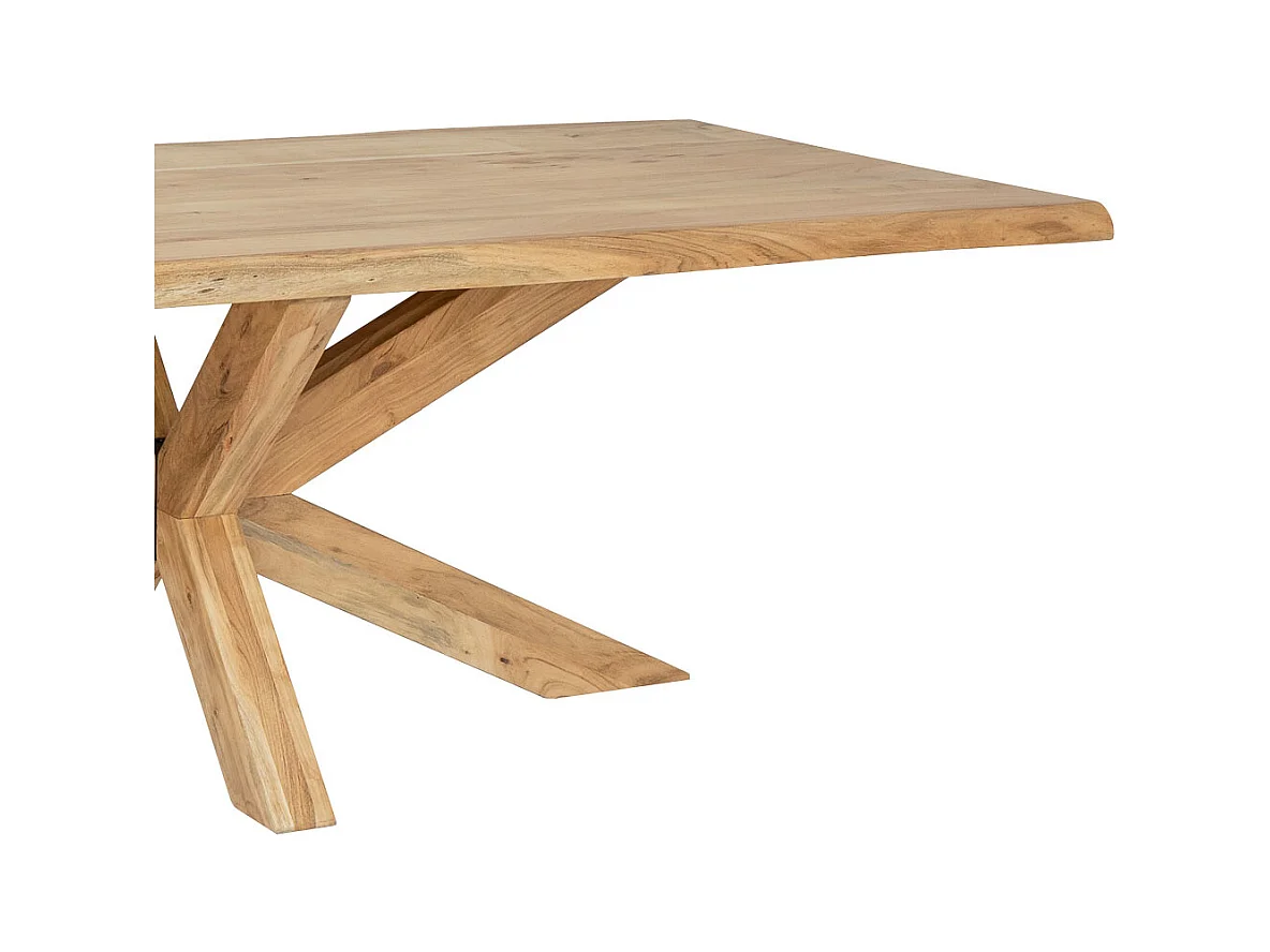 Mesa de jantar em madeira de acácia, acabamento natural 240x100x77h cm