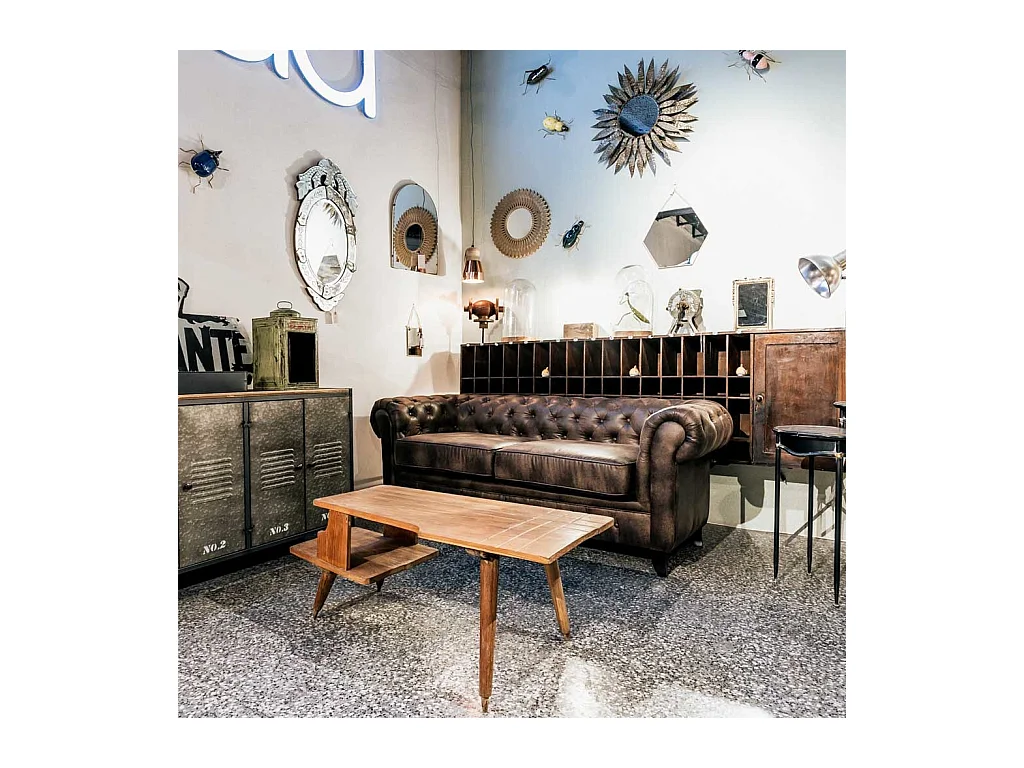 Canapé marron 199x82x76h cm