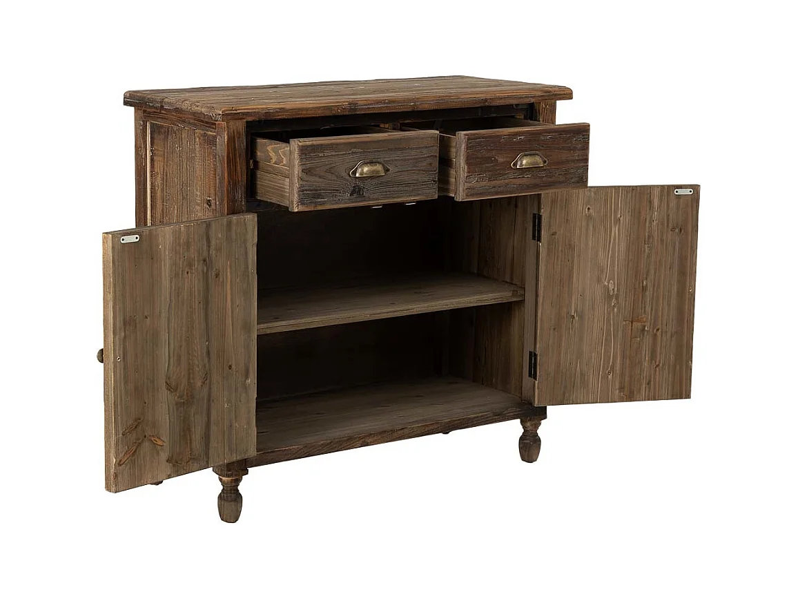Buffet en bois avec 2 portes et 2 tiroirs 90x40x85h cm