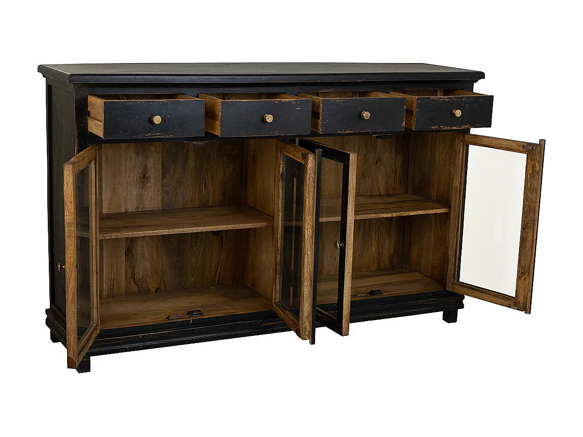 Credenza in legno nero 160x40x100