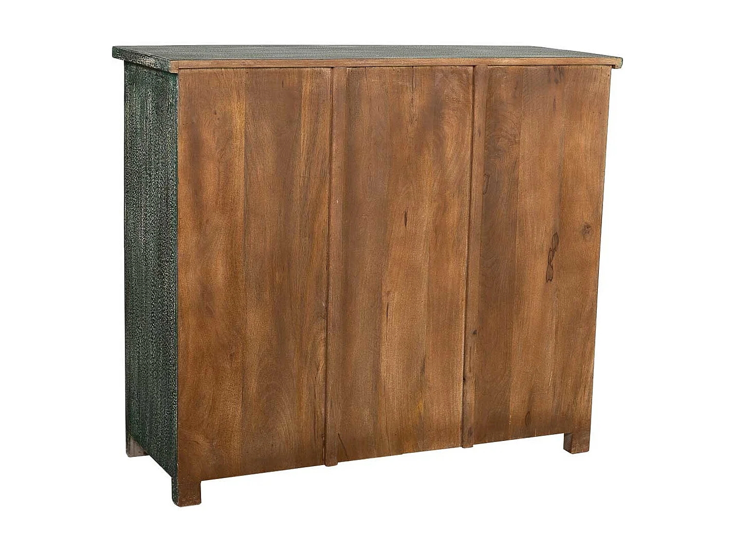 Aparador de madeira envelhecida verde 103x40x90