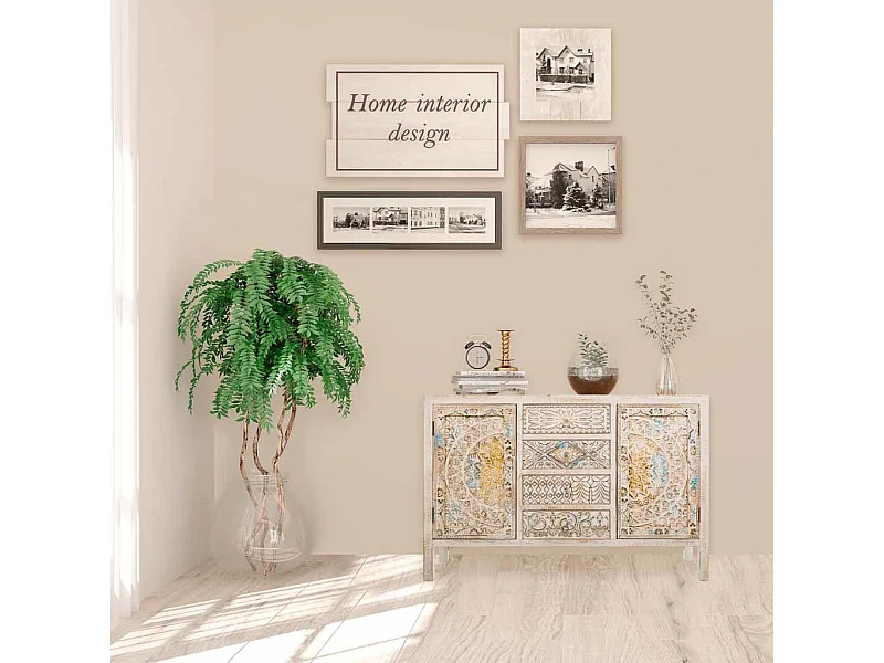 Buffet en bois sculpté 120x35x80h cm