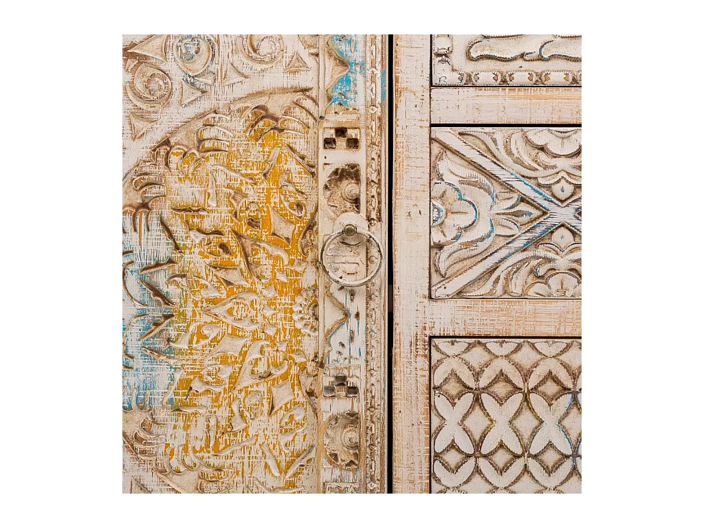 Buffet en bois sculpté 120x35x80h cm