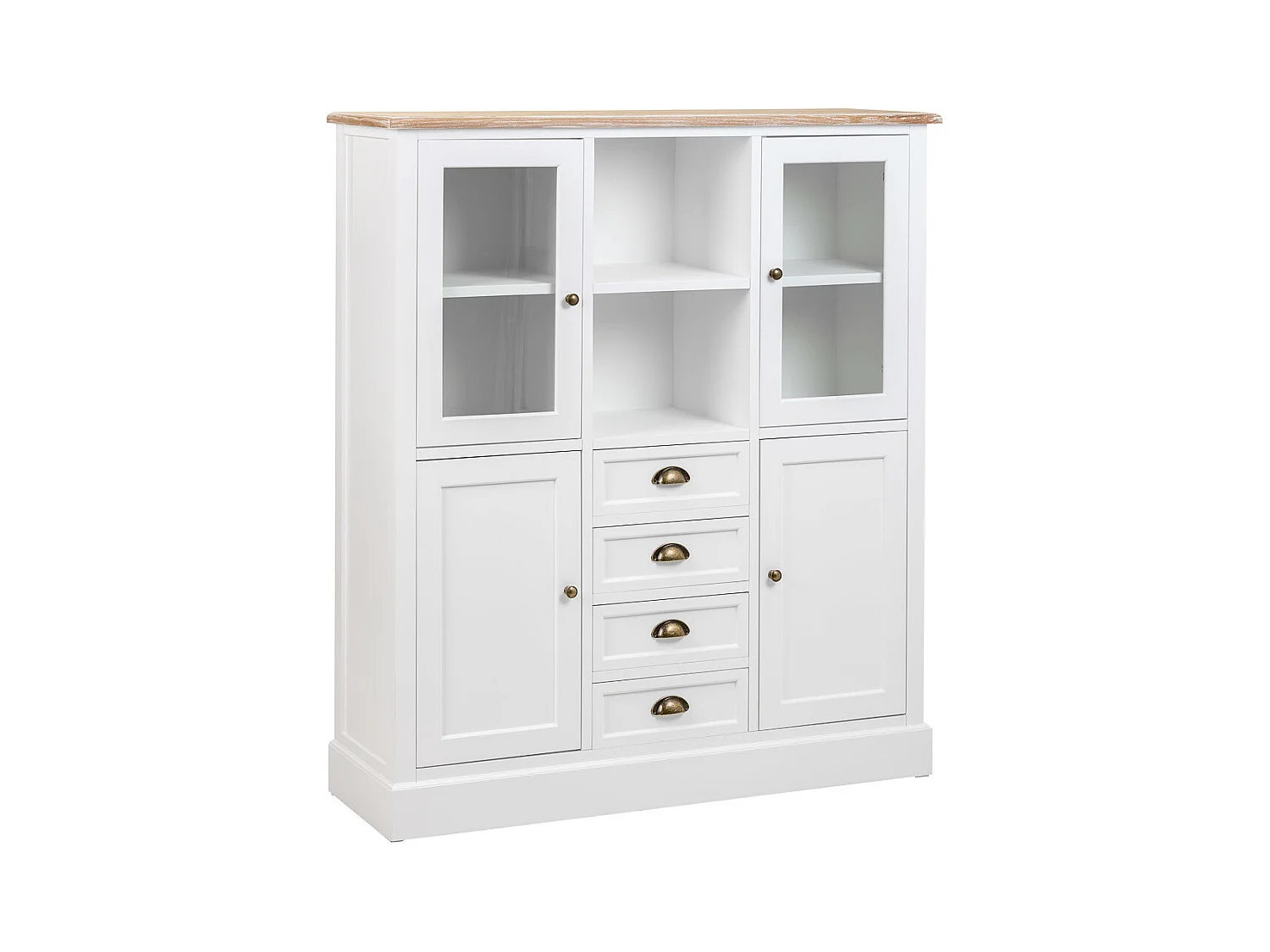 Vitrine en bois blanc 115x35x130.5h