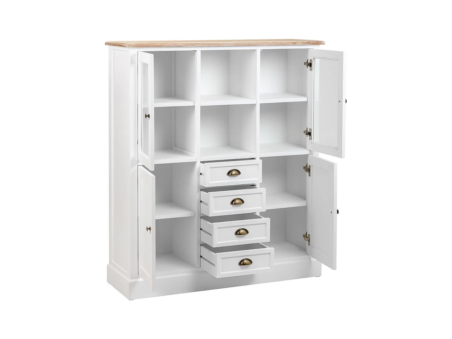 Vitrine en bois blanc 115x35x130.5h