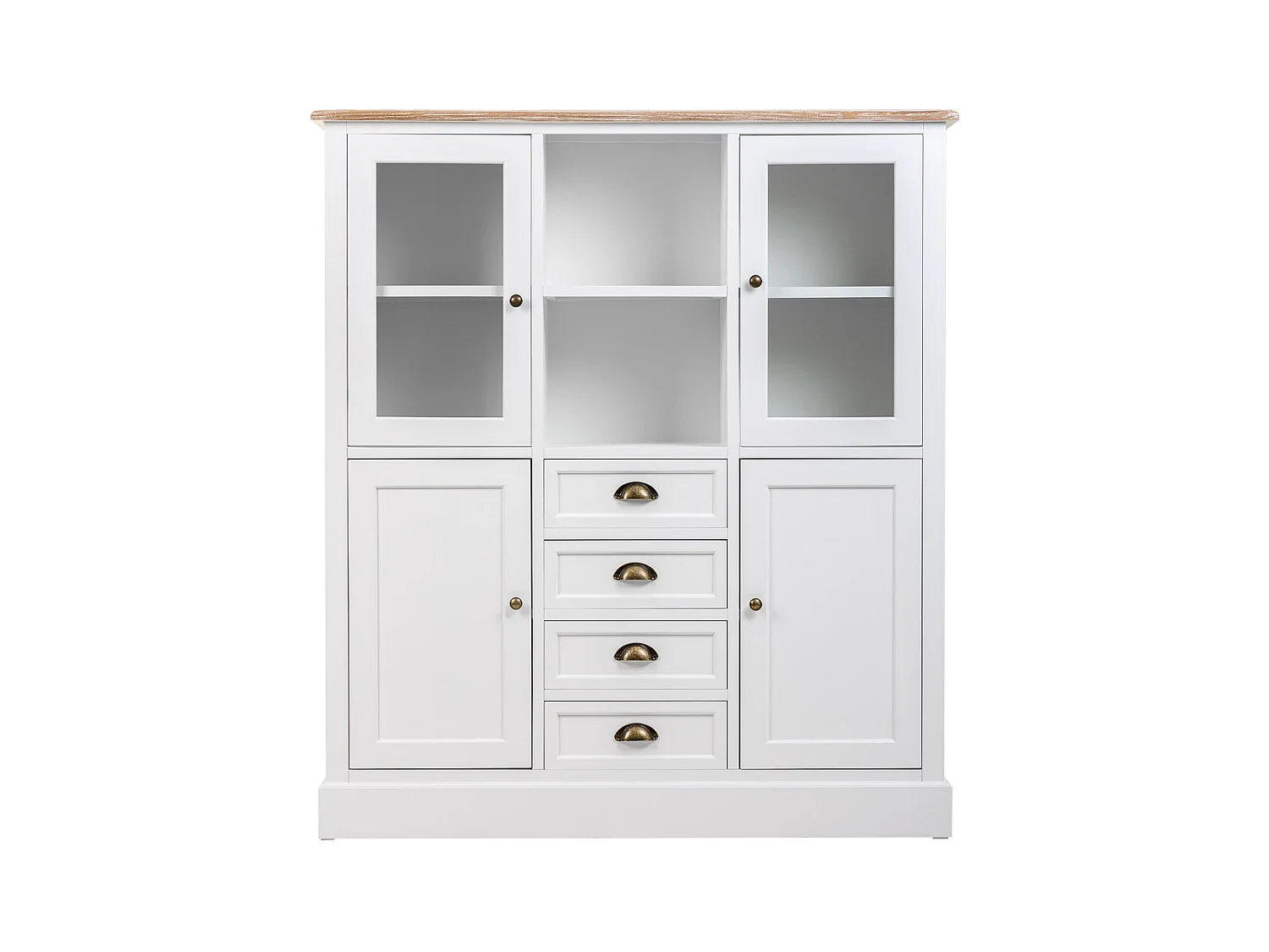 Vitrine en bois blanc 115x35x130.5h