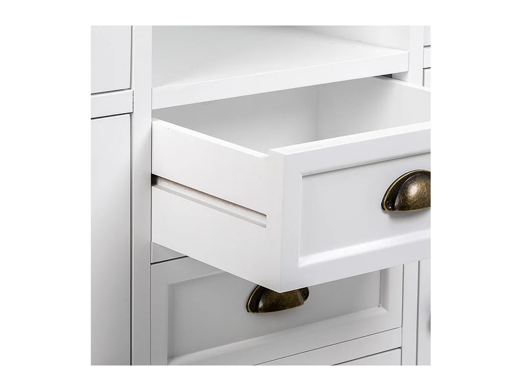 Vitrine en bois blanc 115x35x130.5h