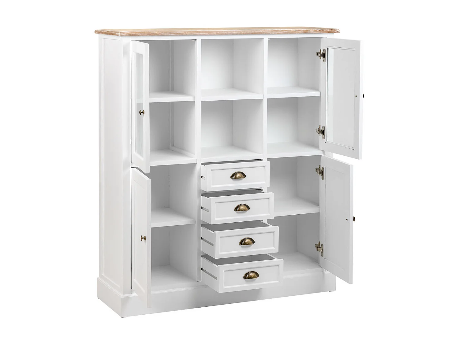 Weiße Holzvitrine 115x35x130,5h cm