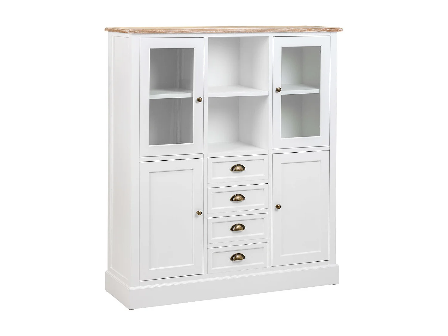 Weiße Holzvitrine 115x35x130,5h cm