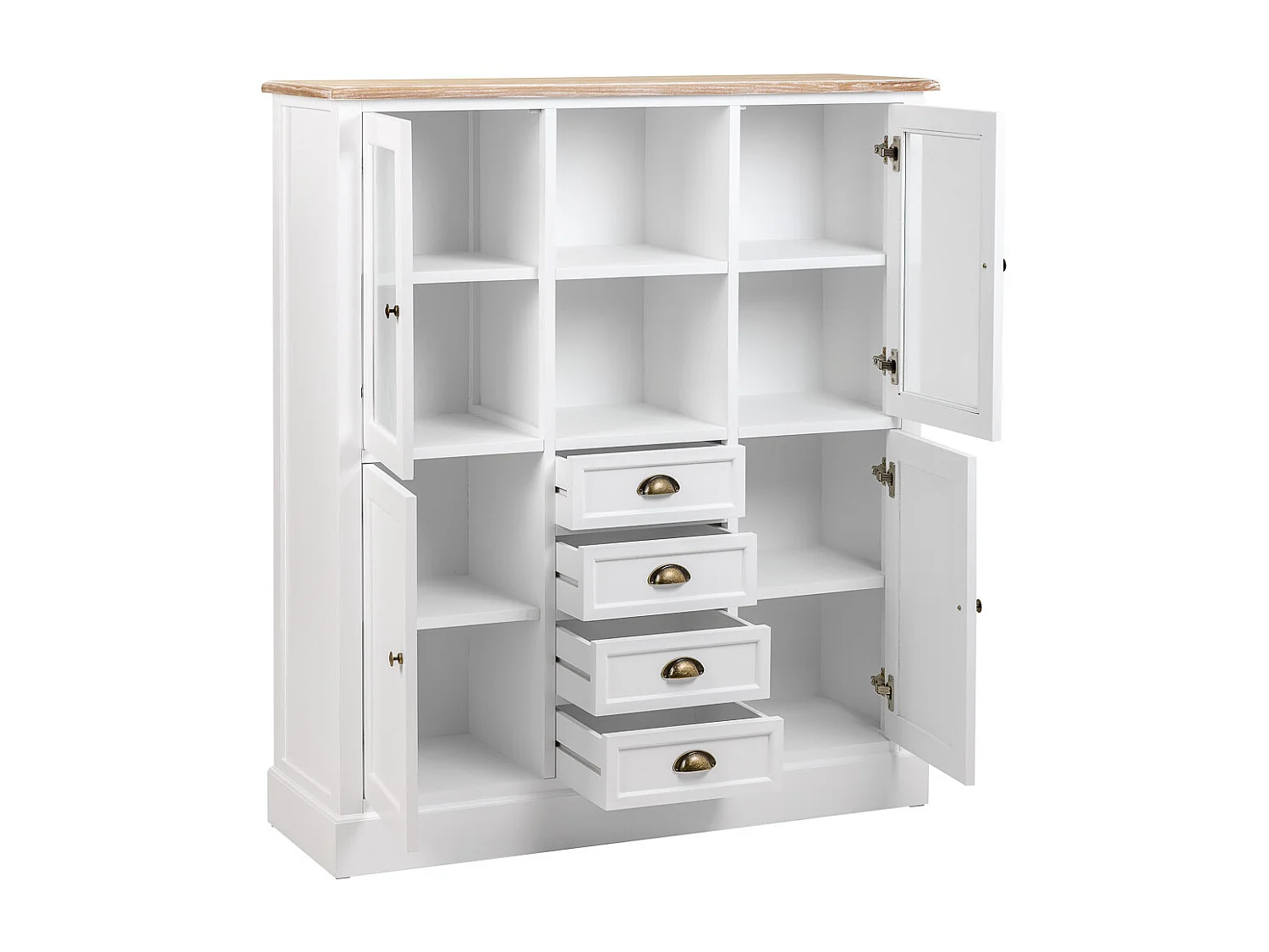 Weiße Holzvitrine 115x35x130,5h cm