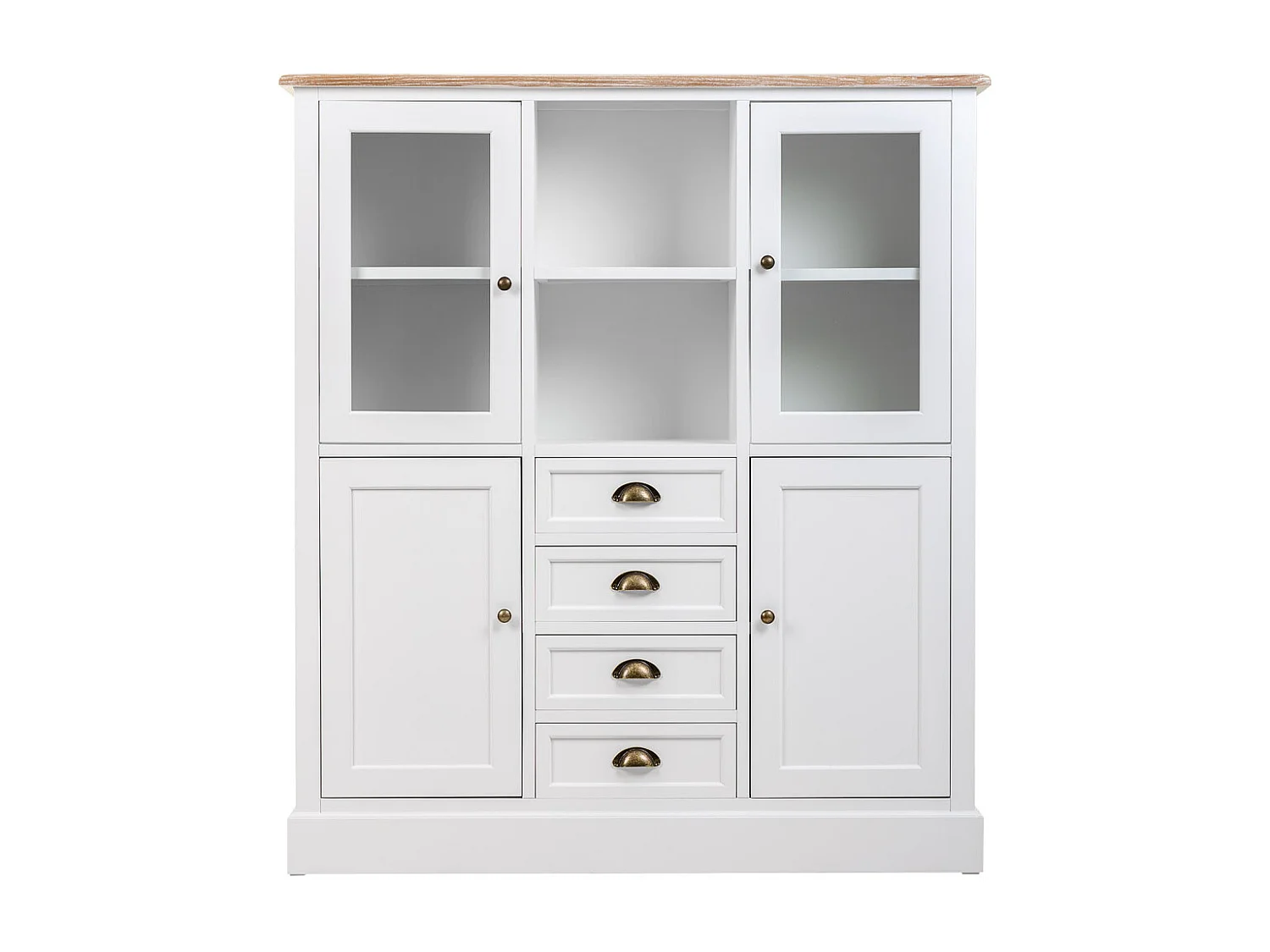 Weiße Holzvitrine 115x35x130,5h cm