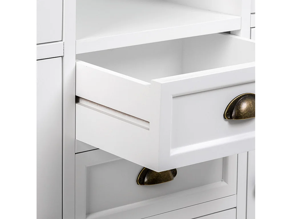 Weiße Holzvitrine 115x35x130,5h cm