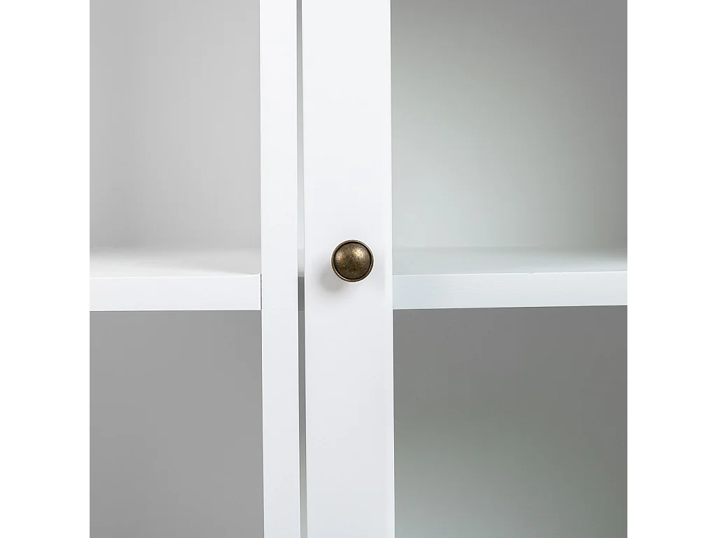 Weiße Holzvitrine 115x35x130,5h cm