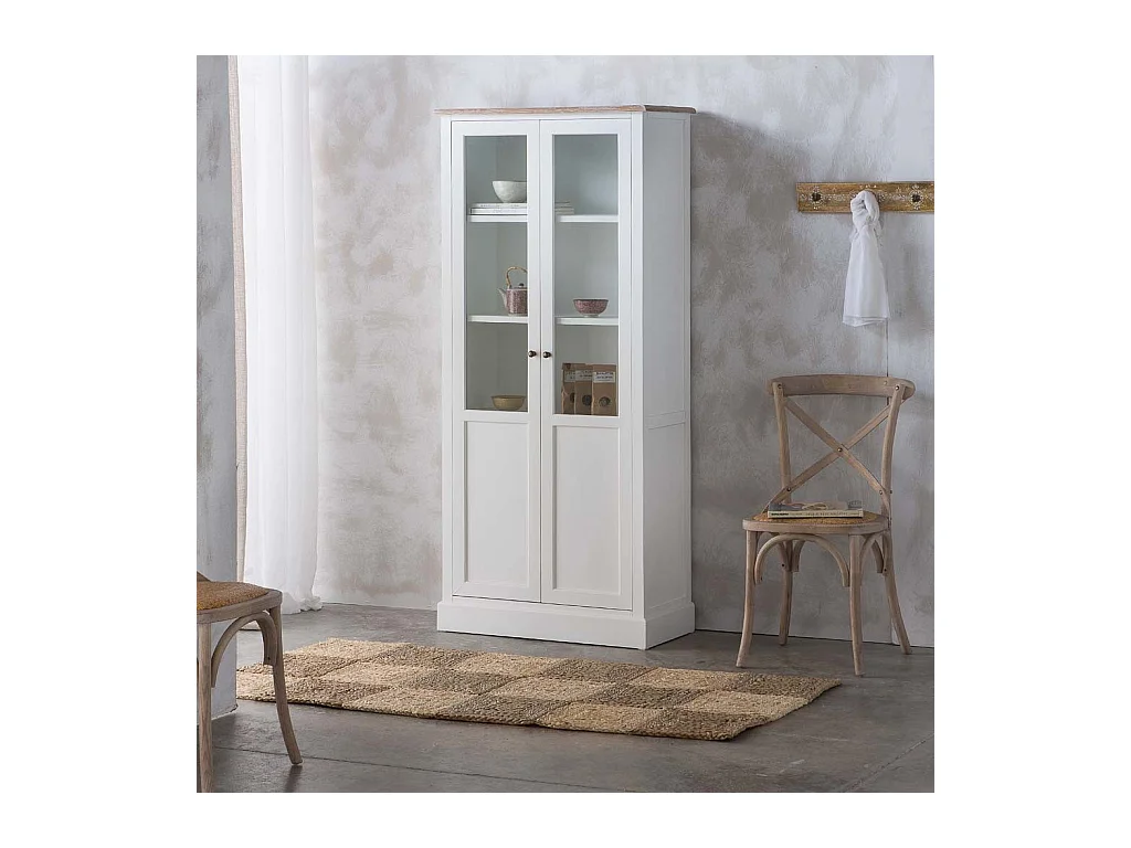 Vitrine en bois blanc 81x40x180h