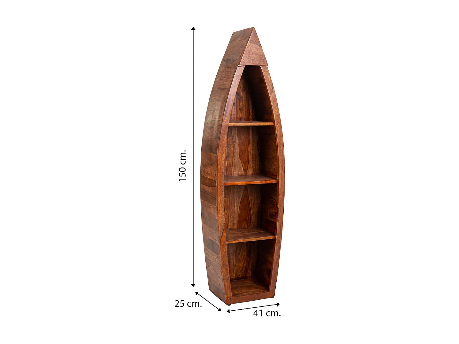 Étagère en bois marron 41x25x150