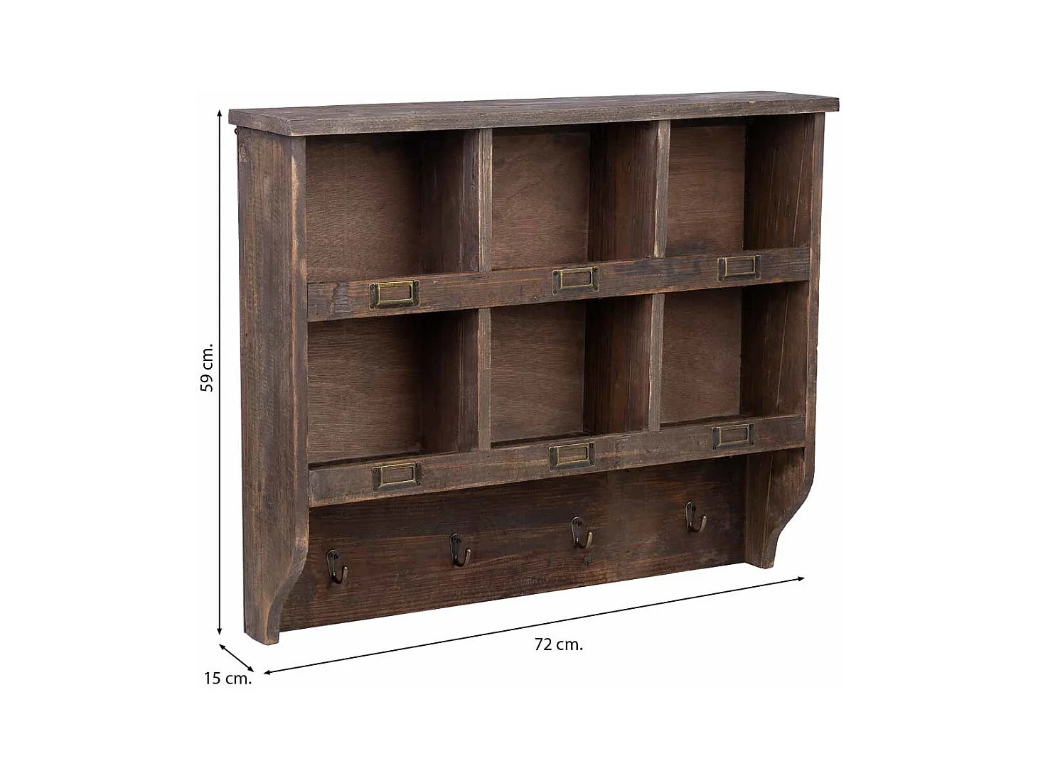 Estantería pared madera 72x15x59h cm