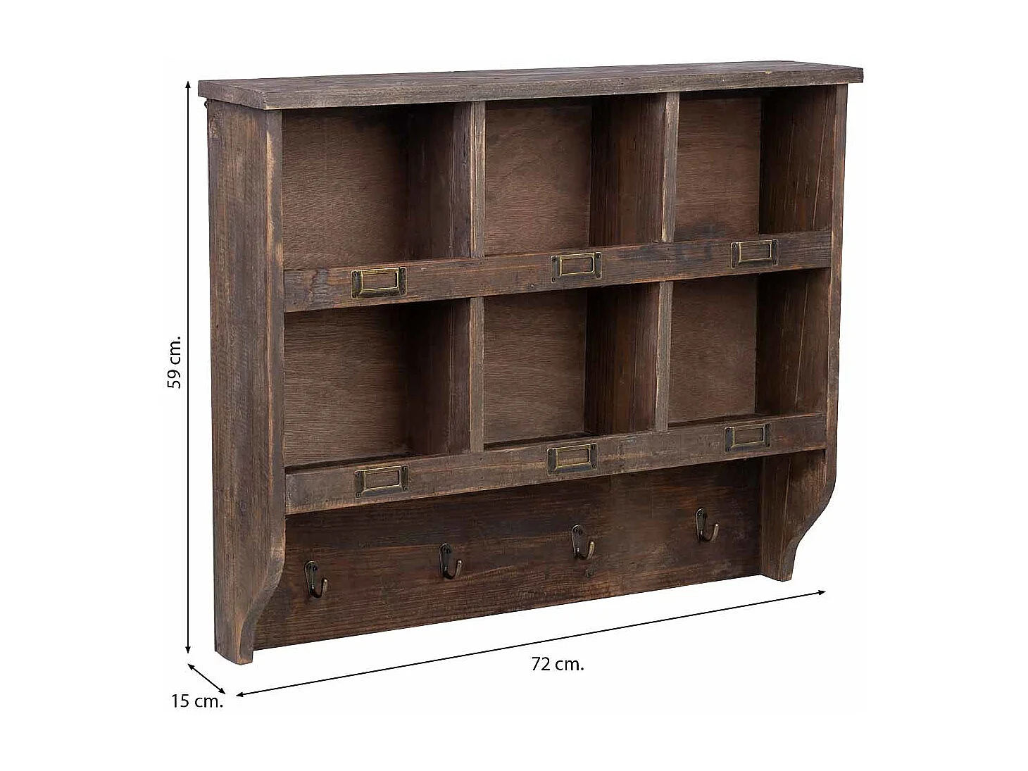 Étagère murale en bois 72x15x59h cm