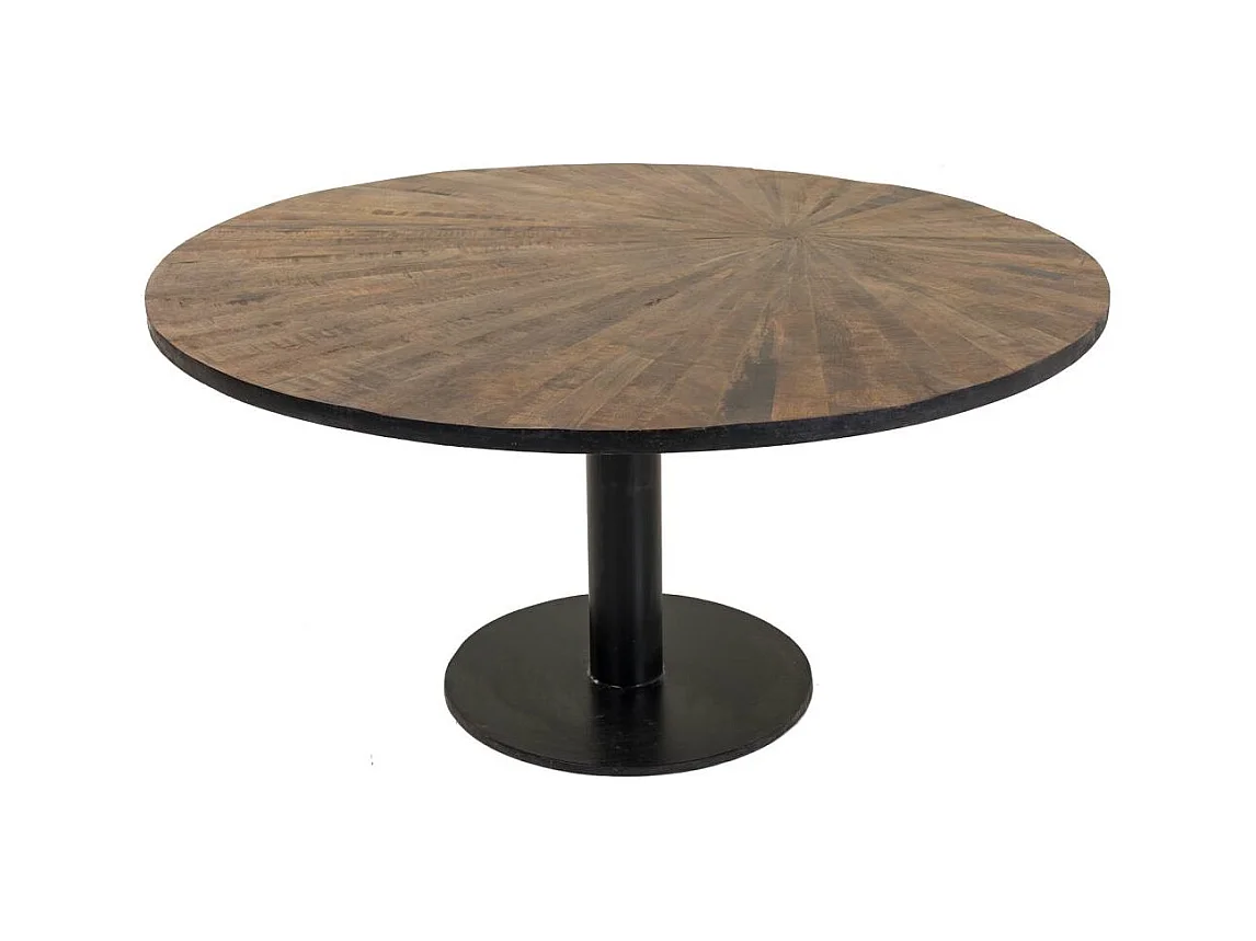 Table basse en bois et métal marron 90x90x45h