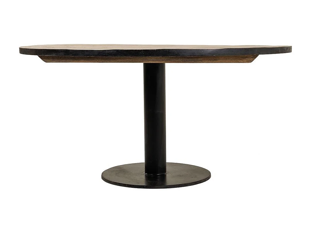 Brauner Couchtisch aus Holz und Metall 90x90x45h cm