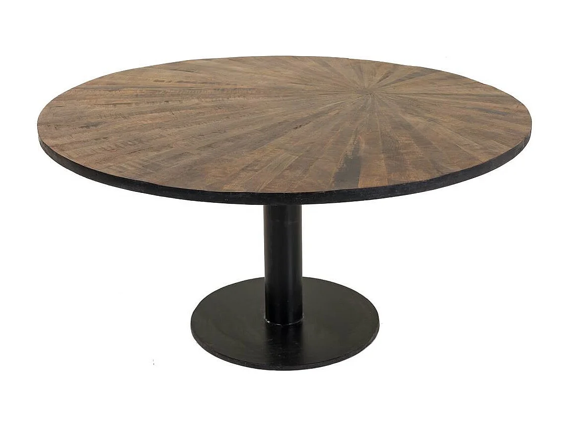 Mesa de centro madeira e metal marrom 90x90x45