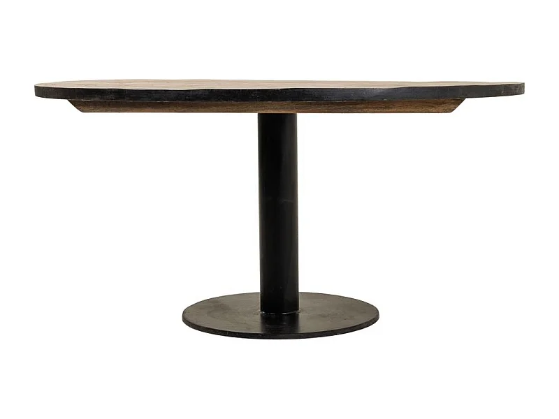 Mesa de centro em madeira e metal castanho 90x90x45