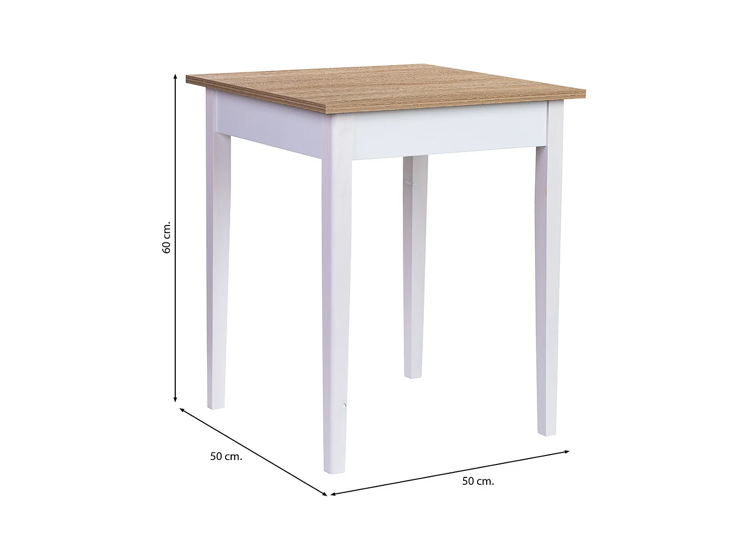 table d'appoint en bois blanc 50x50x60h cm