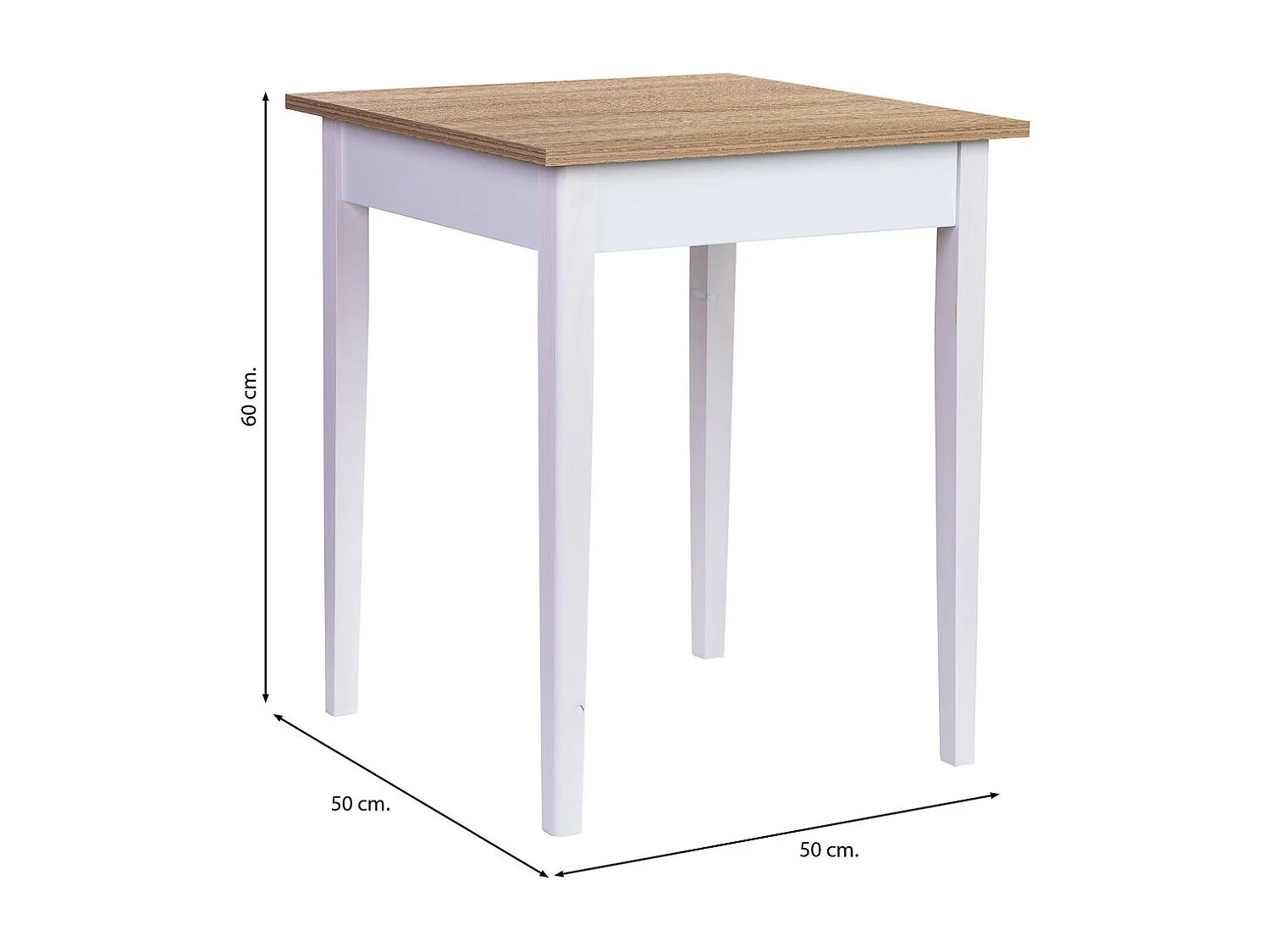 table d'appoint en bois blanc 50x50x60h cm