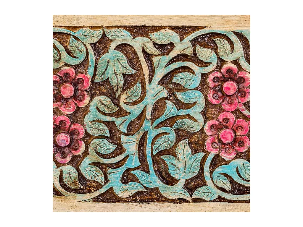 Baúl de madera artesanal marrón 30x17x20