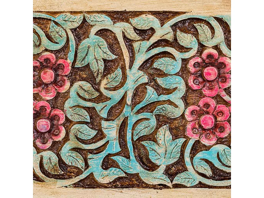 Baúl de madera artesanal marrón 30x17x20