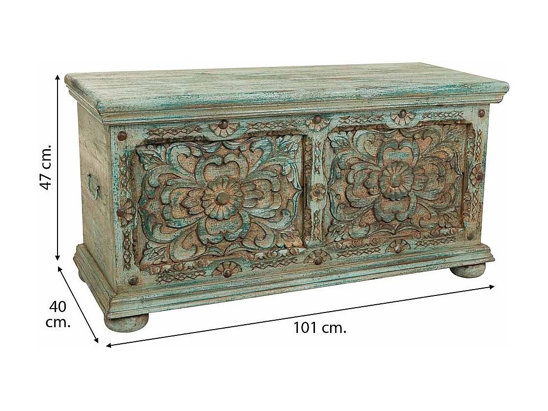 Coffre en bois 101x40x47h cm