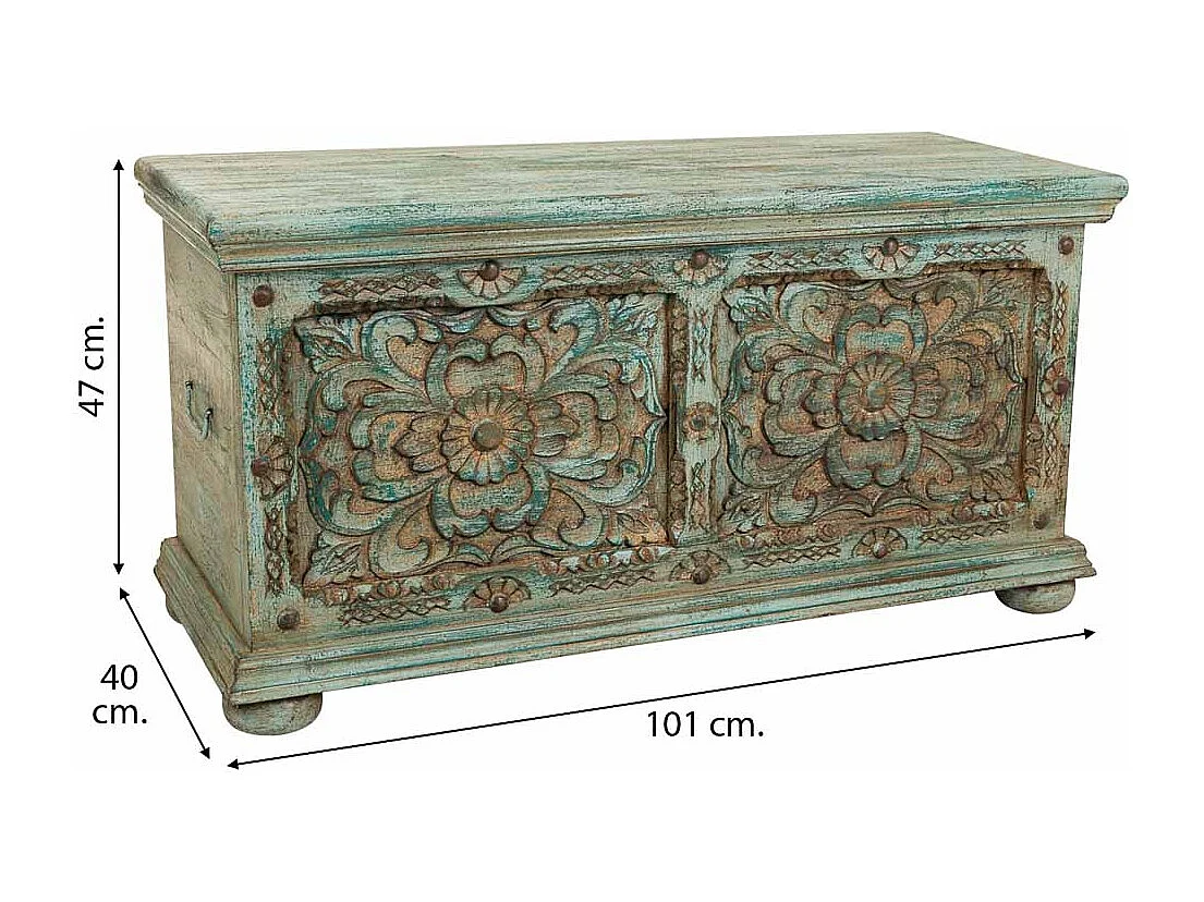 Coffre en bois 101x40x47h cm