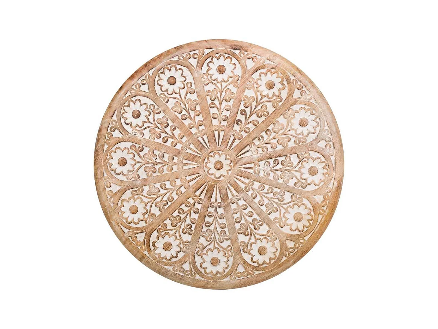 Mesa de centro feita à mão em madeira branca 45x45x45