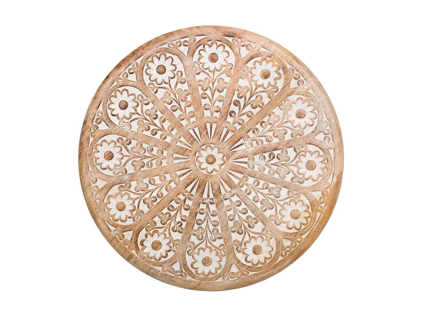 Mesa de centro feita à mão em madeira branca 45x45x45