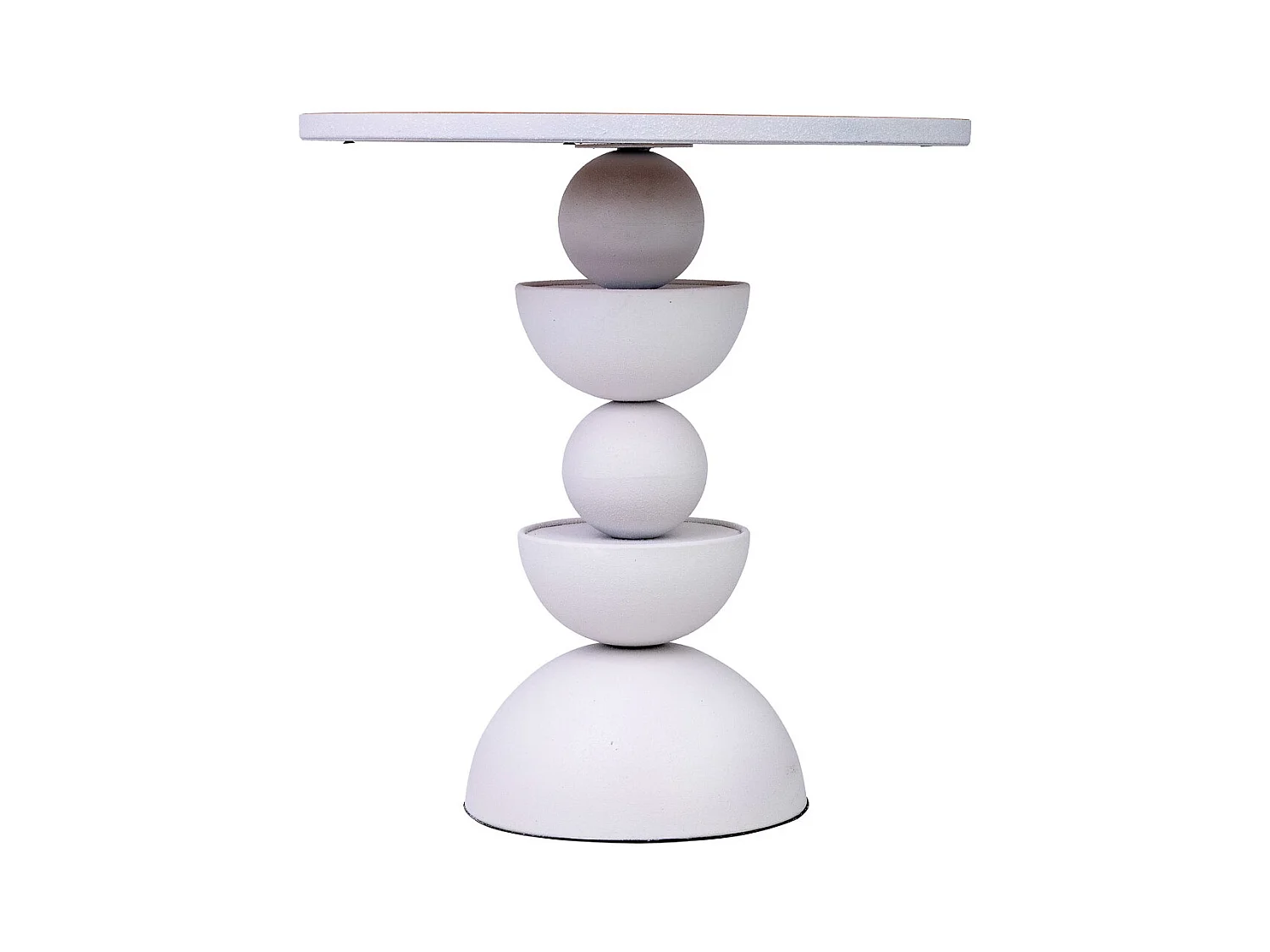 Mesa de apoio em metal e madeira branca 46x46x49h cm