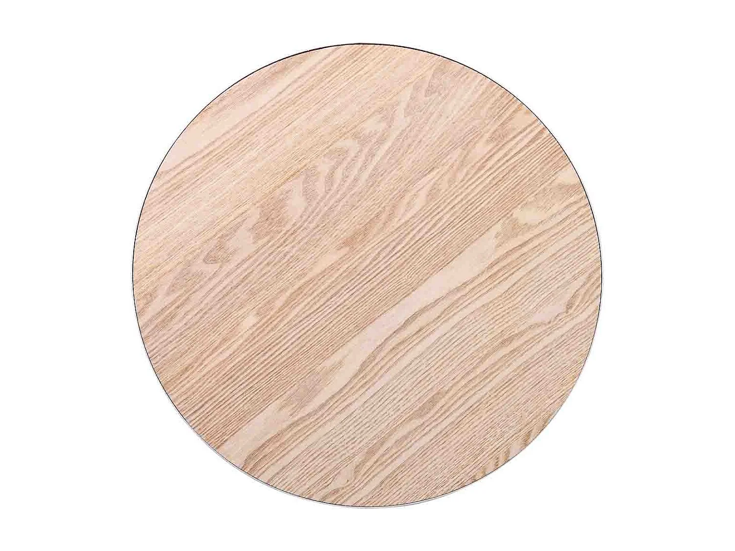 Mesa auxiliar de metal blanco y madera 46x46x49h cm