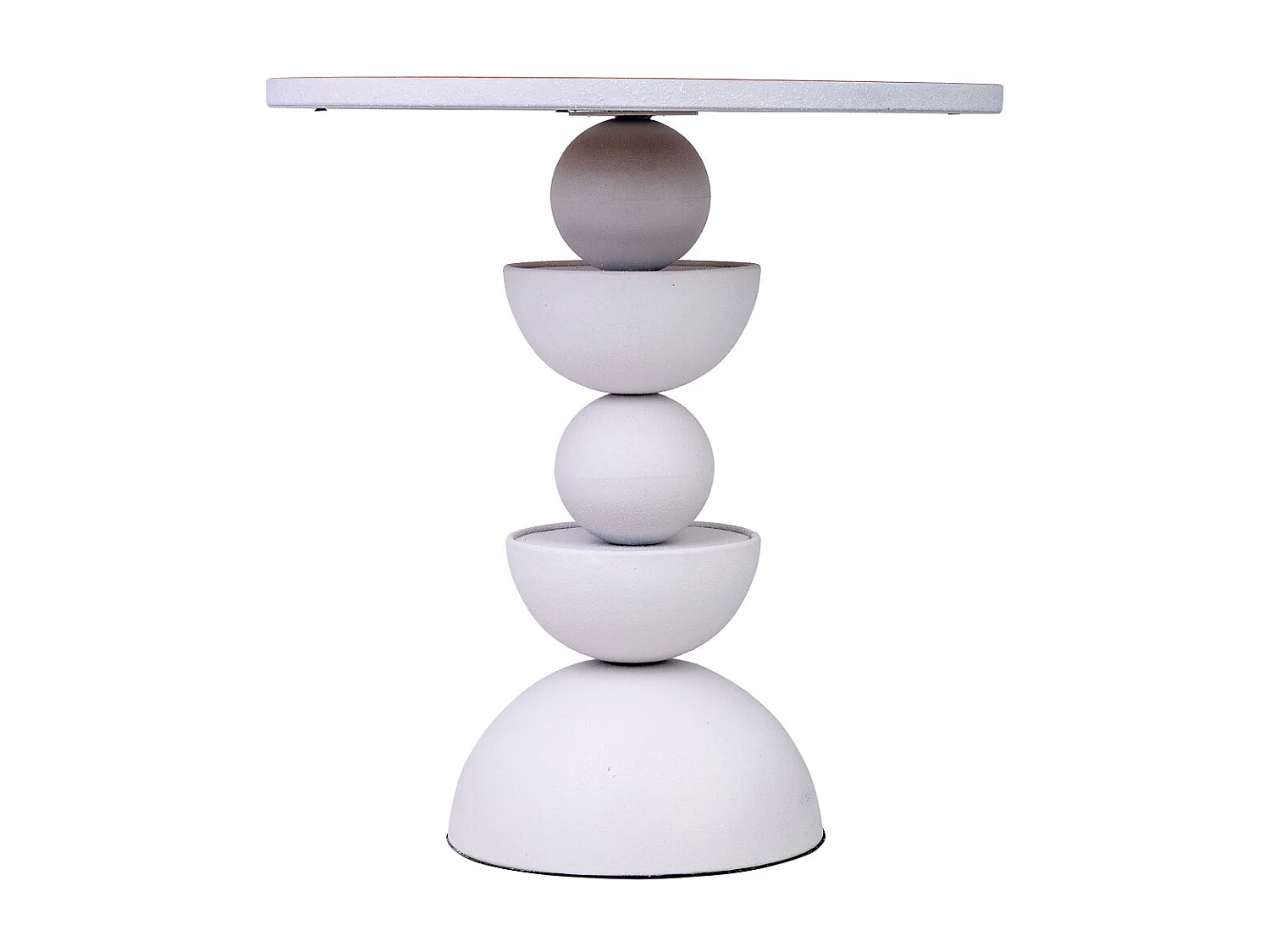 Beistelltisch aus Metall und Holz 46x46x49h cm Weiß