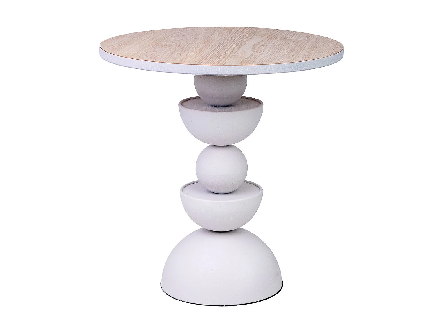 Beistelltisch aus Metall und Holz 46x46x49h cm Weiß