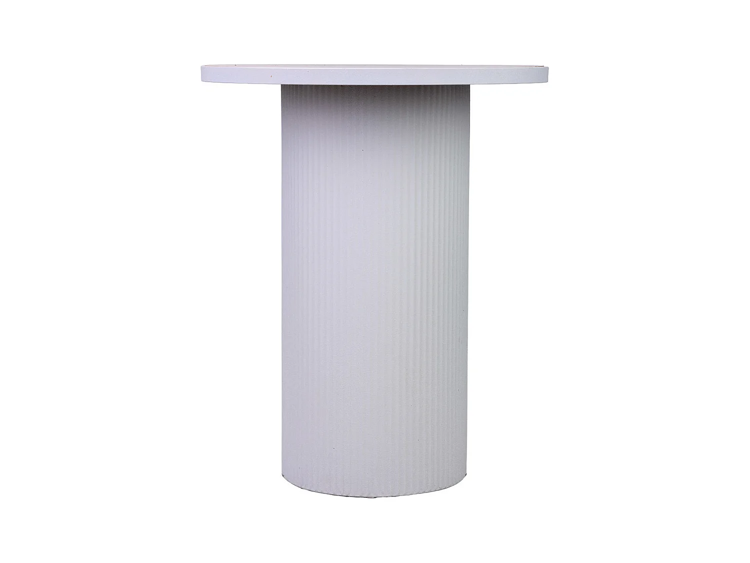 Mesa auxiliar de metal blanco y madera 46x46x56h cm