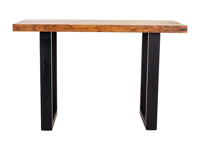 Mobile da ingresso in legno e metallo nero 120x45x75h