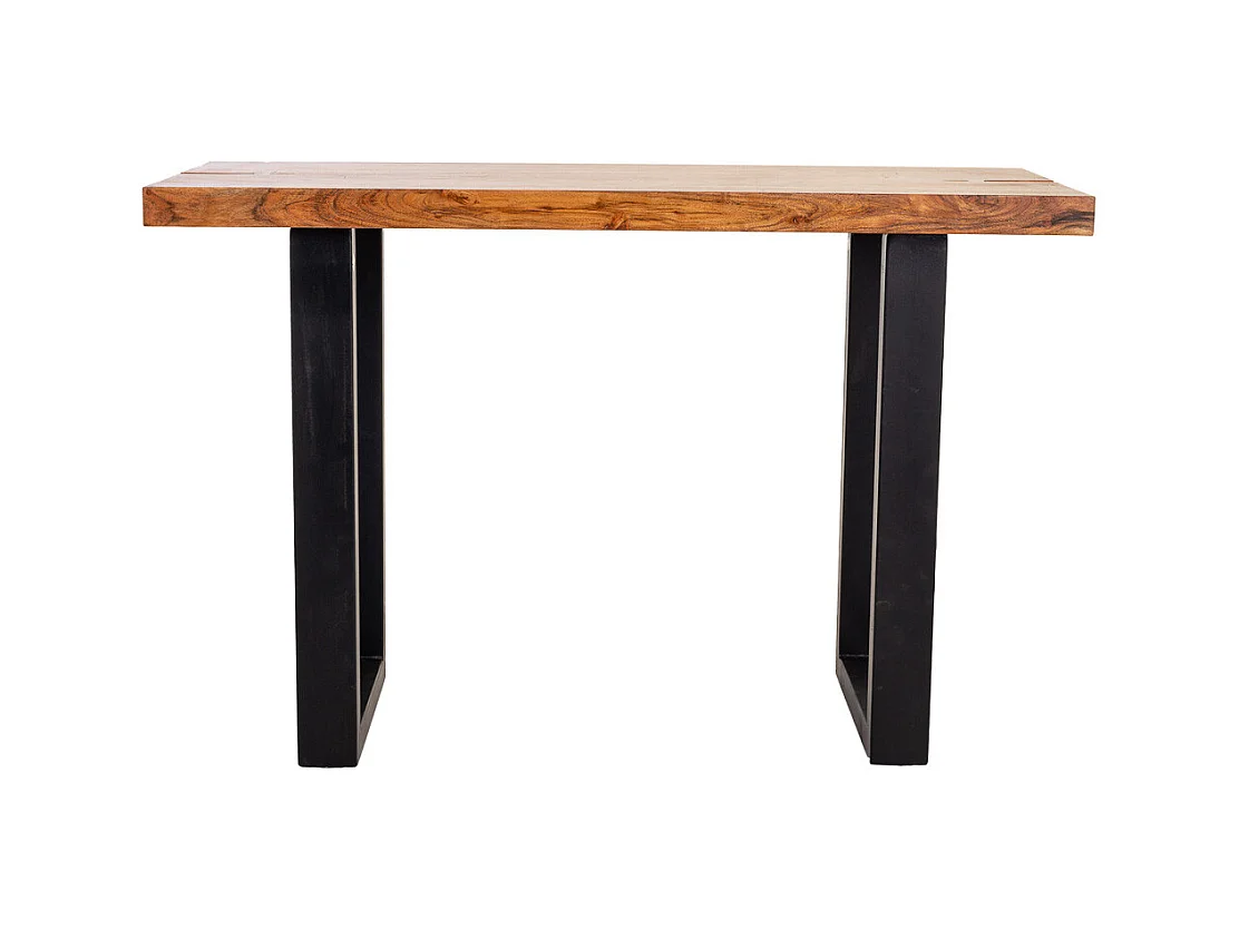 Hall de madeira e metal preto 120x45x75