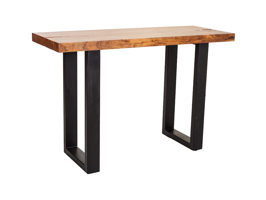 Hall de madeira e metal preto 120x45x75