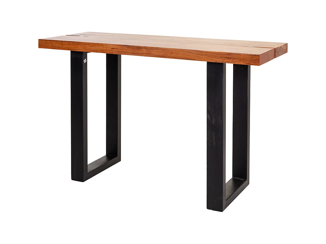 Hall de madeira e metal preto 120x45x75