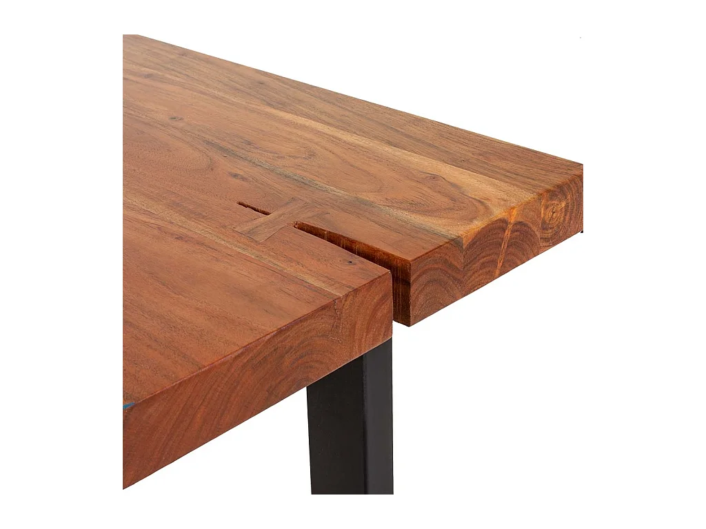 Hall de madeira e metal preto 120x45x75