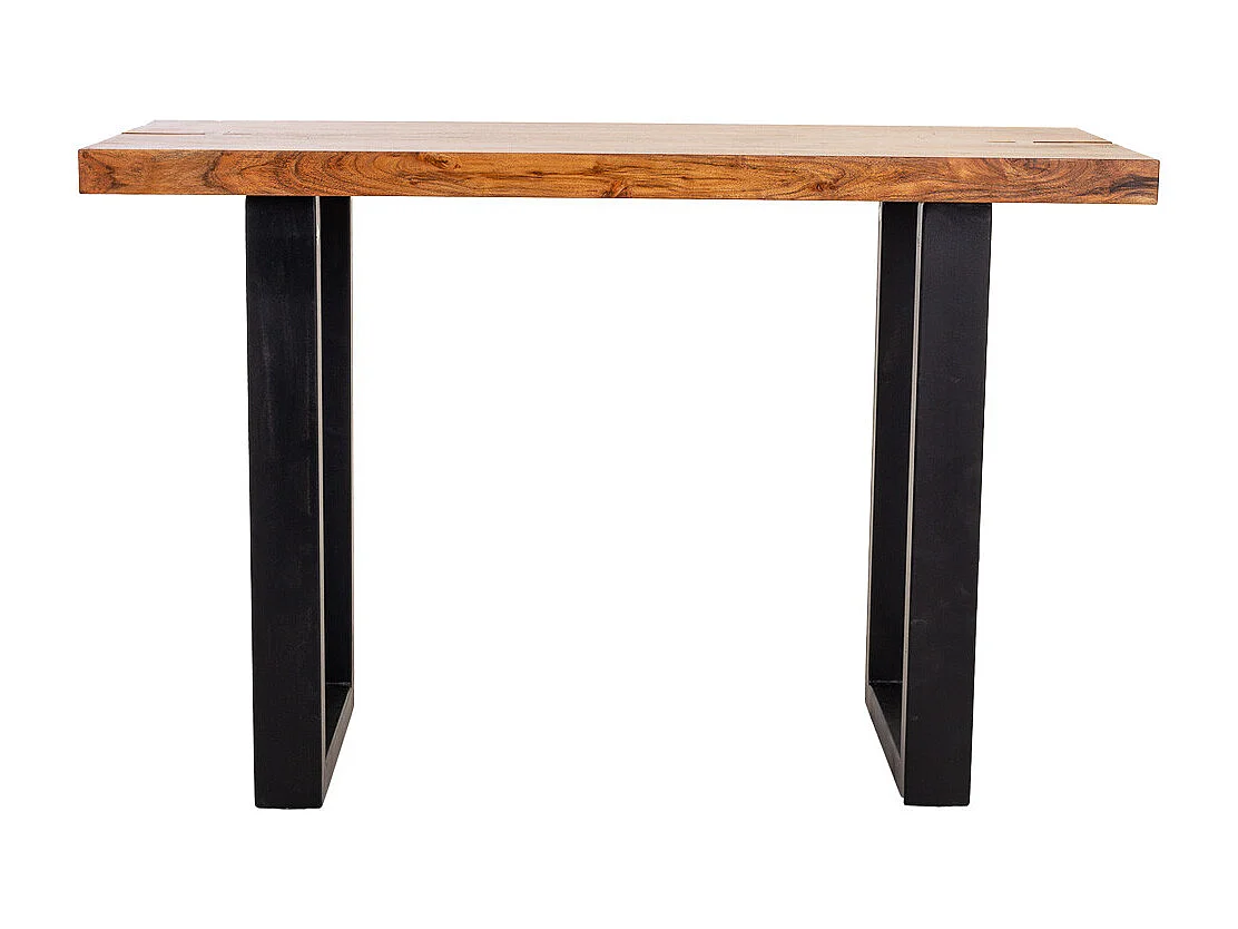 Hall de madeira e metal preto 120x45x75