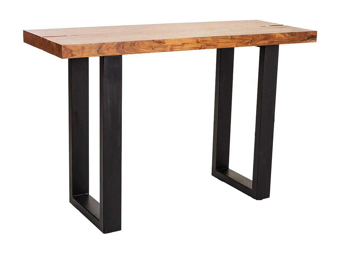 Hall de madeira e metal preto 120x45x75