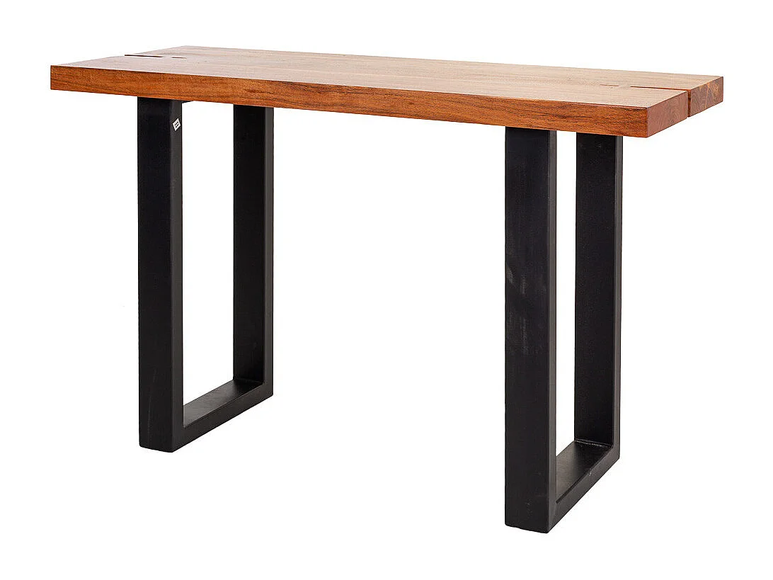 Hall de madeira e metal preto 120x45x75