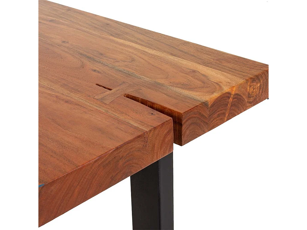 Hall de madeira e metal preto 120x45x75