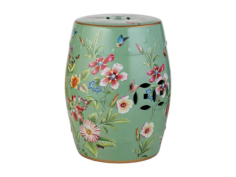 Stijlvolle en uniek comfortabele groene keramische kruk