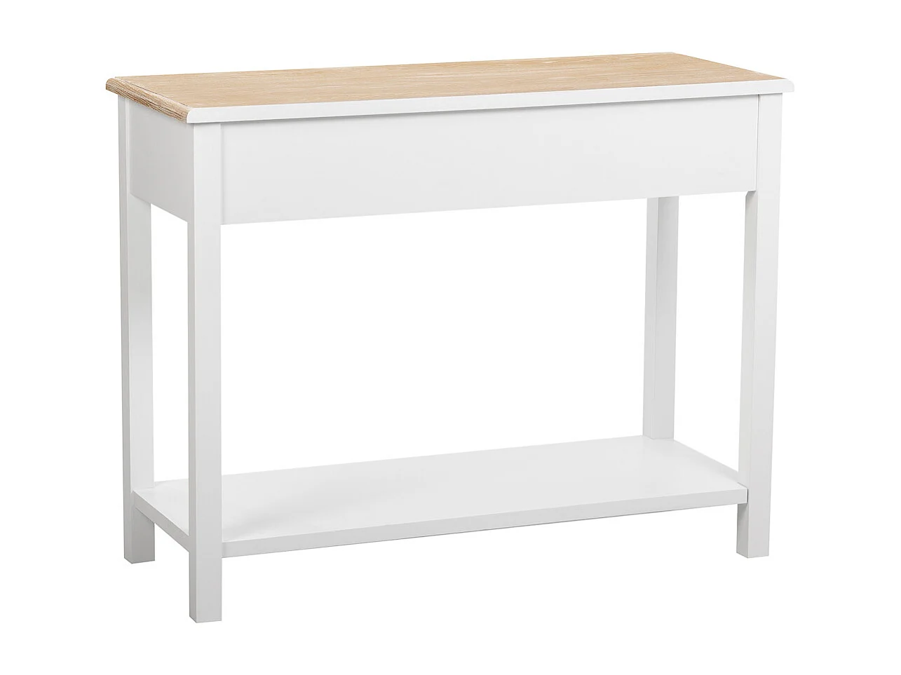 Recibidor de madera de 2 cajones y 1 balda blanco 100x40x78