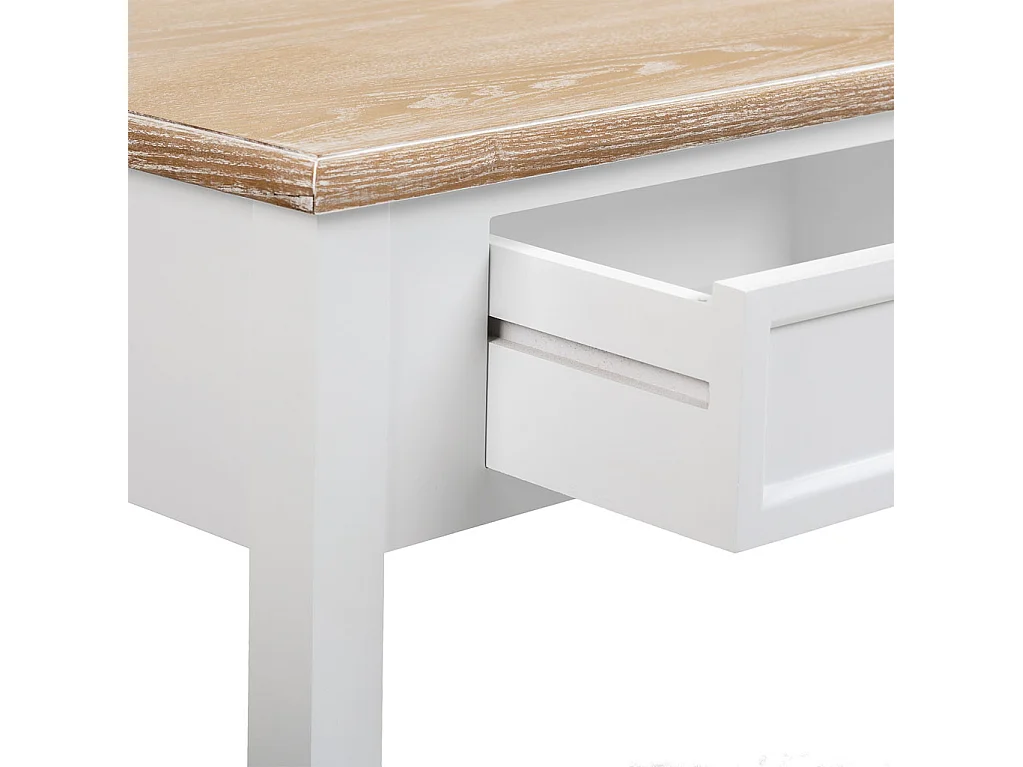 Recibidor de madera de 2 cajones y 1 balda blanco 100x40x78